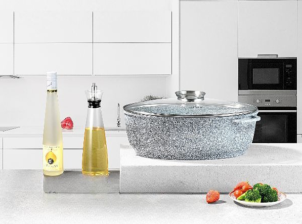 BRYTFANNA MARMUROWA 8L GĘSIARKA 38CM INDUKCJA