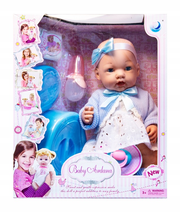 Lalka bobas z zestawem akcesoriów - pije i siusia