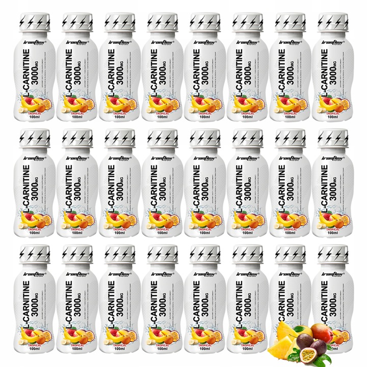 IRONFLEX L-KARNITYNA 3000mg SHOT 24x100ml MOCNY SPALACZ TŁUSZCZU METABOLIZM