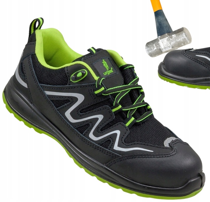 Buty półbuty robocze męskie SKÓRA NUBUK Przewiewne z NOSKIEM S1 BHP URGENT