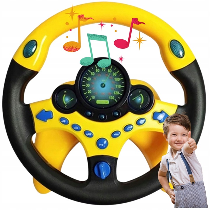 Kierownica zabawka INTERAKTYWNA DLA CHŁOPCA dźwięki symulator jazdy