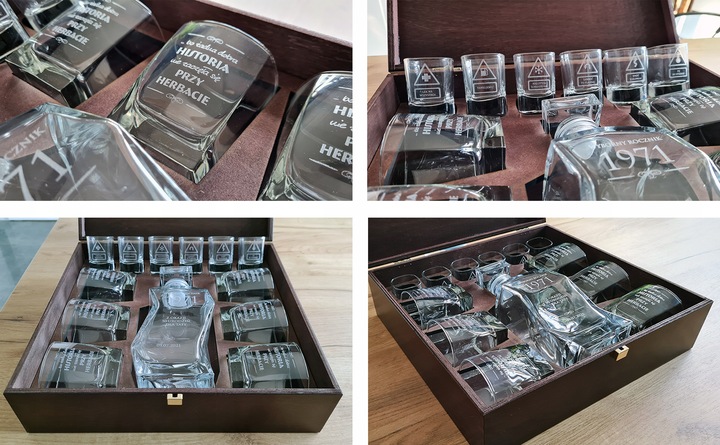 ZESTAW VIP karafka 6 szklanek 6 kieliszków PREZENT