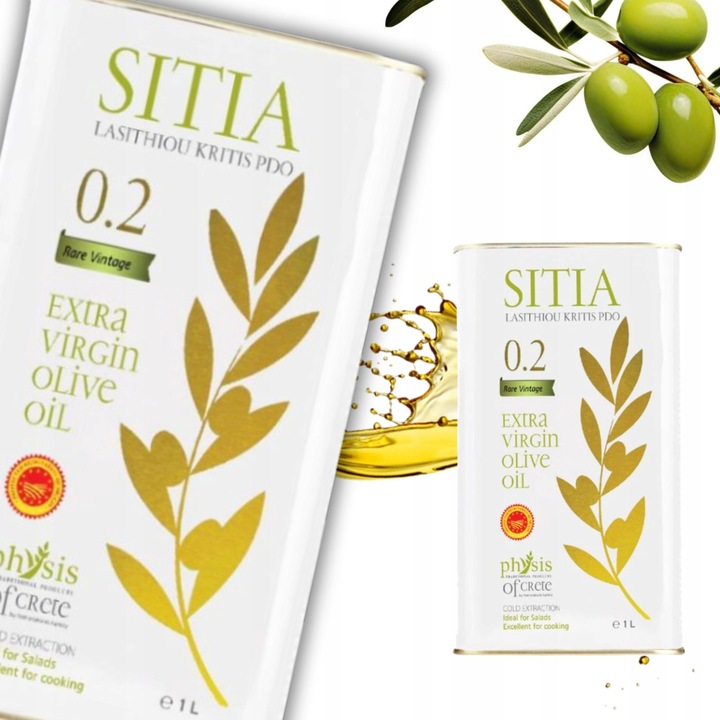 Oliwa z Oliwek Extra Virgin 1L SITIA P.D.O. Grecka Physis of Crete 0,2%