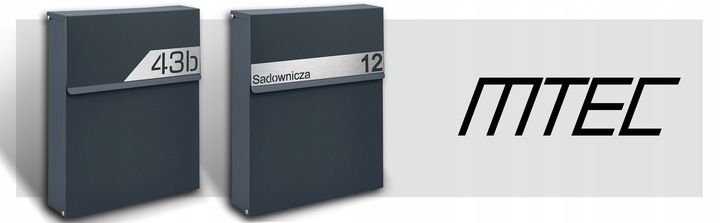 SKRZYNKA POCZTOWA NA LISTY POCZTĘ ANTRACYT +LAMINAT NAPIS ADRES ULICA NUMER