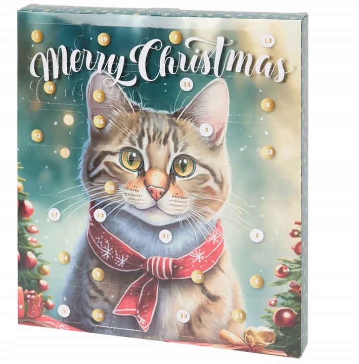 KALENDARZ ADWENTOWY 2024 DLA KOTA ZESTAW NA PREZENT PRZYSMAKI 24 DNI ŚWIĘTA