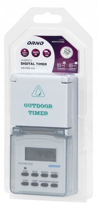 PROGRAMATOR CZASOWY DO GNIAZDA IP44 OR-PRE-432 ORNO