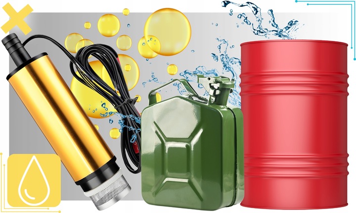 DUŻA POMPKA POMPA DO SPUSZCZANIA PALIWA ROPY OLEJU WODY ELEKTRYCZNA 24V