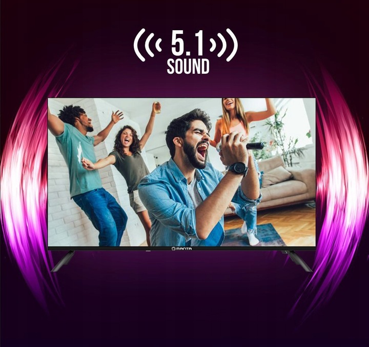 Smart TV Telewizor 40 cali Android HD LED dekoder DVBT2 WIFI LAN USB Manta