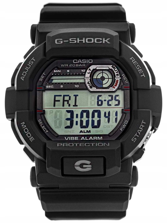 MĘSKI ZEGAREK CASIO GD-350-1ER G-SHOCK CZARNY DATOWNIK STOPER CZAS ŚWIATOWY