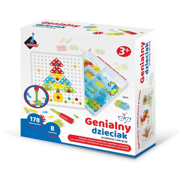 Zestaw konstrukcyjny Askato 180 elementów