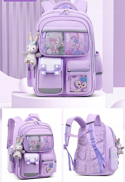 PLECAK SZKOLNY TORNISTER + PIÓRNIK KRÓLIK ZAJĄC odblaski WIELOKOMOROWY 3D