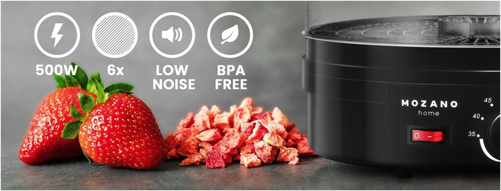 DUŻA SUSZARKA DO GRZYBÓW OWOCÓW WARZYW ZIÓŁ SPOŻYWCZA MOCNA 500W 6 SIT