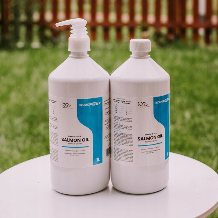 OLEJ SZKOCKI Z ŁOSOSIA DLA PSA I KOTA Salmon Oil Omega 3 Omega 6 1000 ml