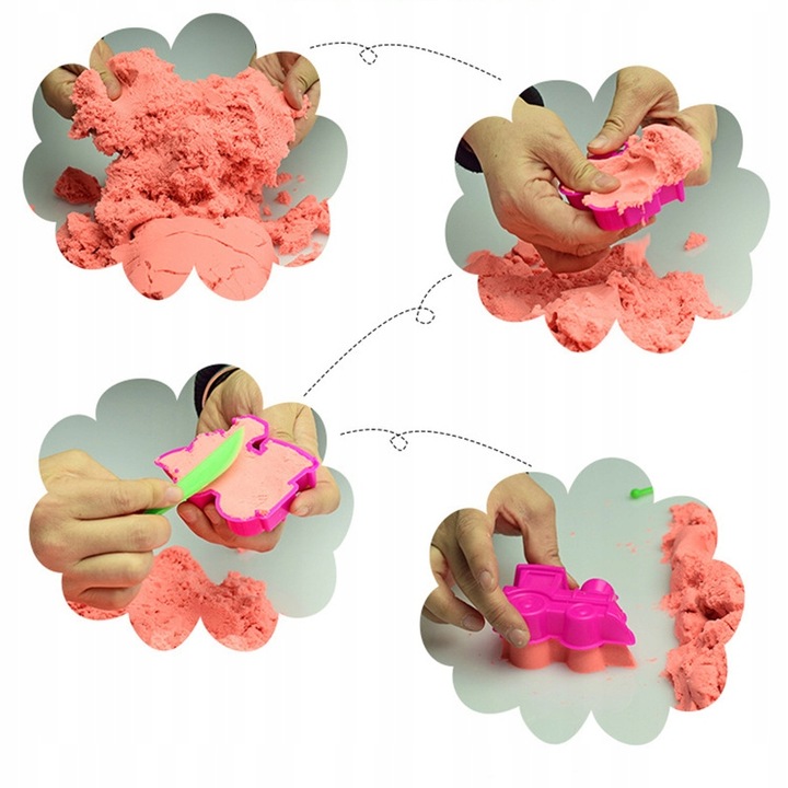 Piasek Kinetyczny 3kg Zestaw Dla Dziecka Basen Foremki Foremki Na Prezent