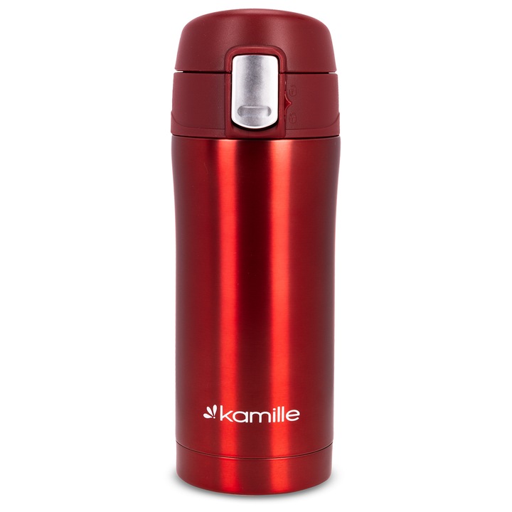 KUBEK TERMICZNY TERMOS STALOWY 100% SZCZELNY pojemny bidon KAMILLE 320 ml