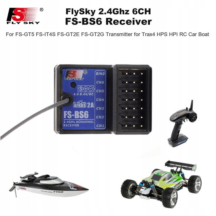 Flysky FS-BS6 Odbiornik 2.4GHz 6CH AFHDS2 dla Flysky FS-GT5 FS-IT4S GV