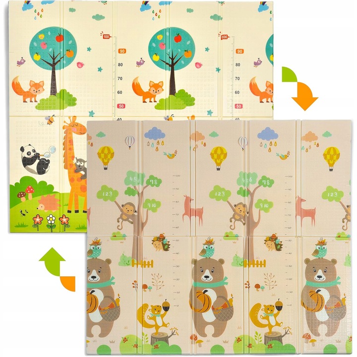 PIANKOWA DWUSTRONNA MATA EDUKACYJNA DO NAUKI XPE CYFRY LITERY 200x180cm