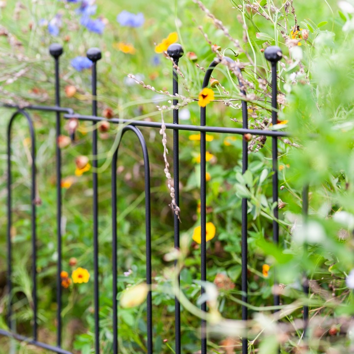 OGRODOWY PŁOT METALOWA PODPORA DO ROŚLIN PODPORY DO KWIATÓW CZARNY