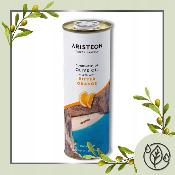 Oliwa z oliwek EXTRA VIRGIN z pomarańczą GRECKA 0,5L TŁOCZONA NA ZIMNO