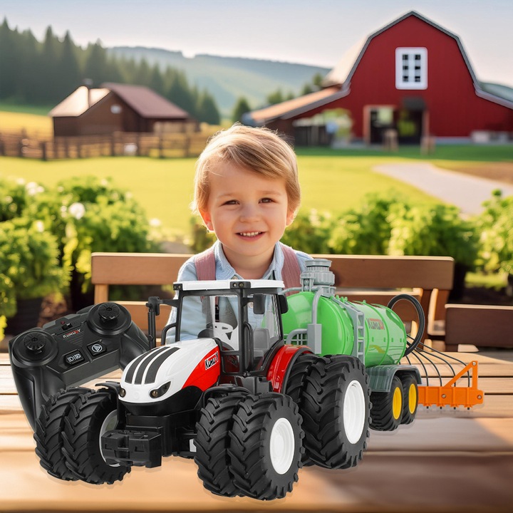 ZDALNIE STEROWANY TRAKTOR XXL CIĄGNIK ROLNICZY PILOT R/C CYSTERNA NA WODĘ