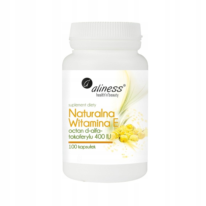 Aliness Naturalna Witamina E 400IU D-alfa-tokoferyl MŁODOŚĆ PŁODNOŚĆ 100kap