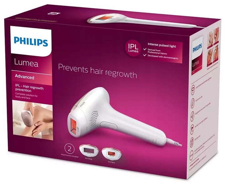 Depilator IPL Philips Lumea Advanced SC1997/00 seria 7000 2 nasadki
