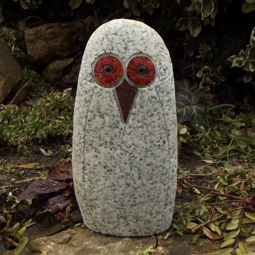 Sowa z granitu duża do ogrodu altany, gartdeco1