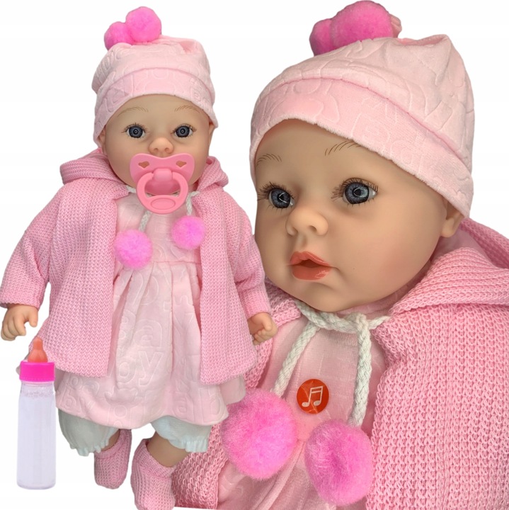 LALKA BOBAS BABY MÓWI ŚPIEWA SMOCZEK BORN JAK ŻYWA BUTELKA