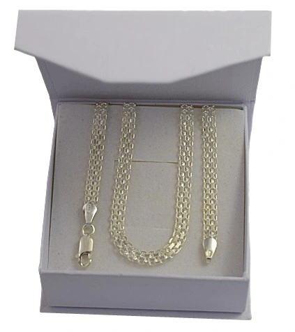 Naszyjnik Srebrny Bismark Diamentowany 4,60 mm pr 925 Grawer Gratis