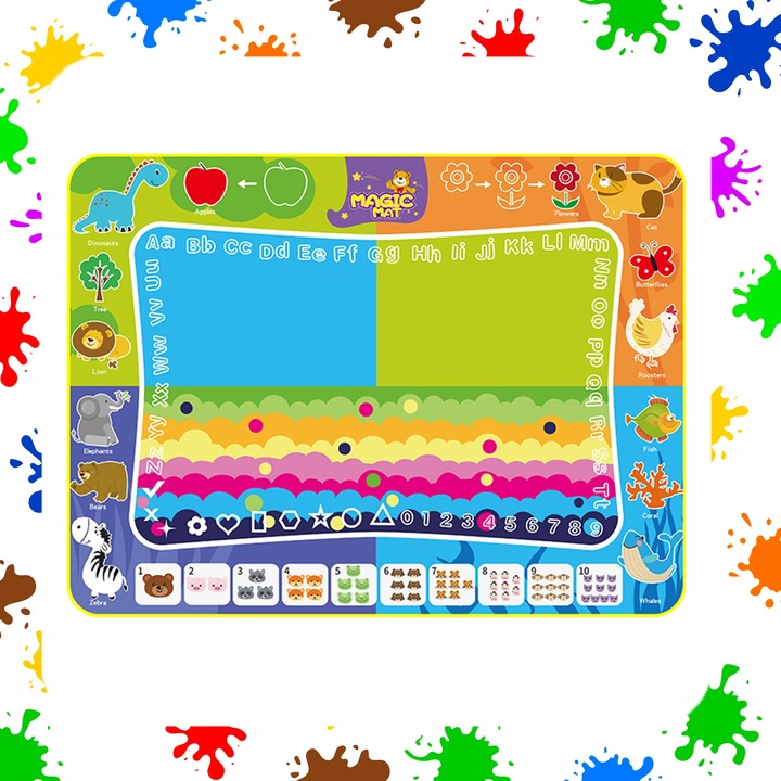 MATA WODNA DO MALOWANIA RYSOWANIA 120x90 PIECZĄTKI FORMY PISAKI ZESTAW XXL