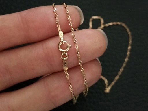 Złoty łańcuszek 585 elegancki SINGAPUR 50cm 14kt na chrzest i komunię 14k