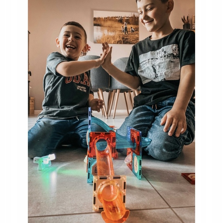 Klocki Magnetyczne Tor Kulkowy 75 el. WOOPIE