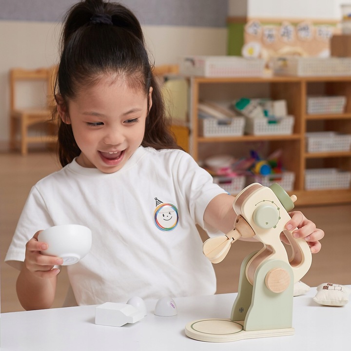 DREWNIANY MIKSER KUCHENNY ZIELONY BLENDER AKCESORIA ZESTAW VIGA POLARB