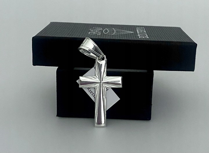 Srebrny Duży Krzyżyk Wisorek próba 925 + gratis