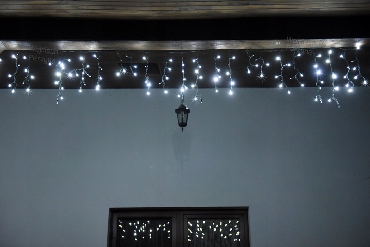 SOPLE 300 LED PROFESJONALNE GRUBE LAMPKI choinkowe KURTYNA + FLASH mikołaj