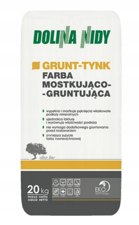 Farba mostkująco - gruntująca 20 kg. Grunt -Tynk.