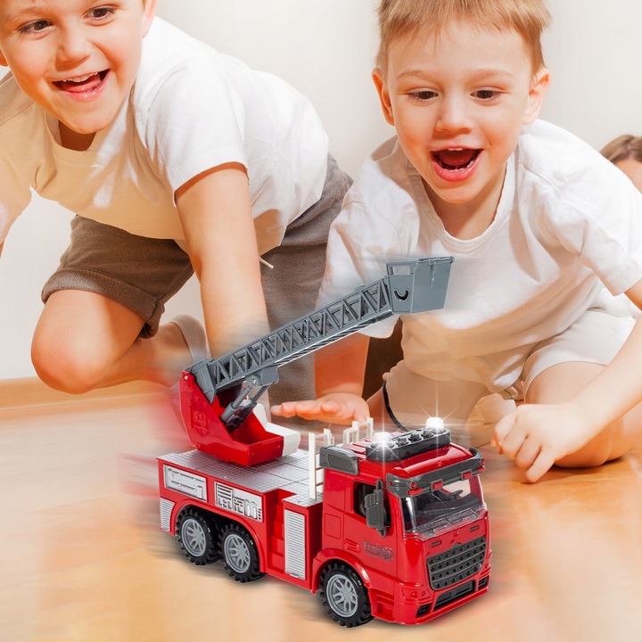 STRAŻ POŻARNA WÓZ STRAŻACKI Z DRABINĄ AUTO SAMOCHÓD INTERAKTYWNY DŹWIĘK