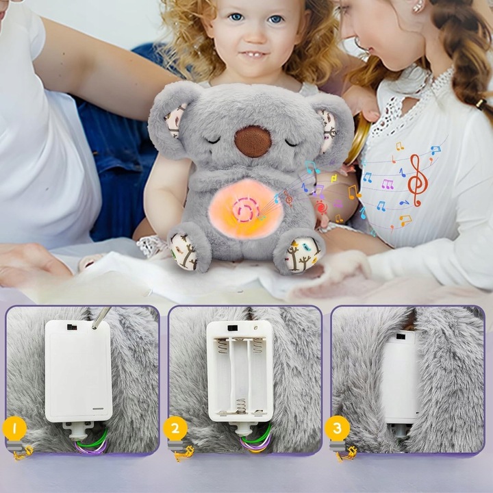 SZUMIĄCY KOALA MIŚ ODDYCHAJĄCA PRZYTULANKA MASKOTKA SZUMIĄCA USPOKAJACZ