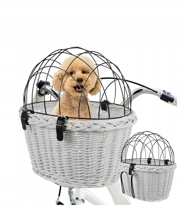 Kosz na rower dla psa kota na kierownicę rowerowy kratka transporter koszyk