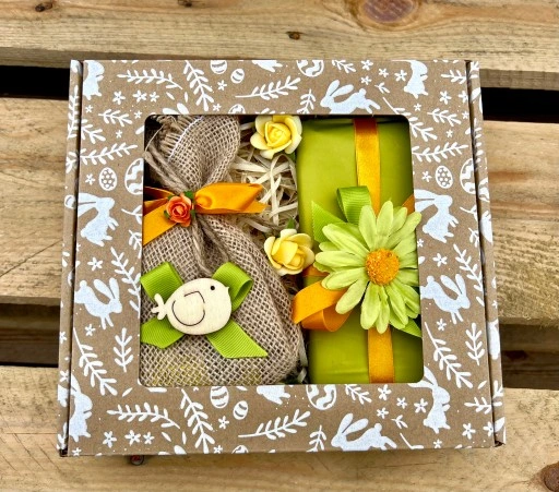 Fajny Prezent na Wielkanoc Zestaw Kosz BOX Prezentowy Czekolada Herbata