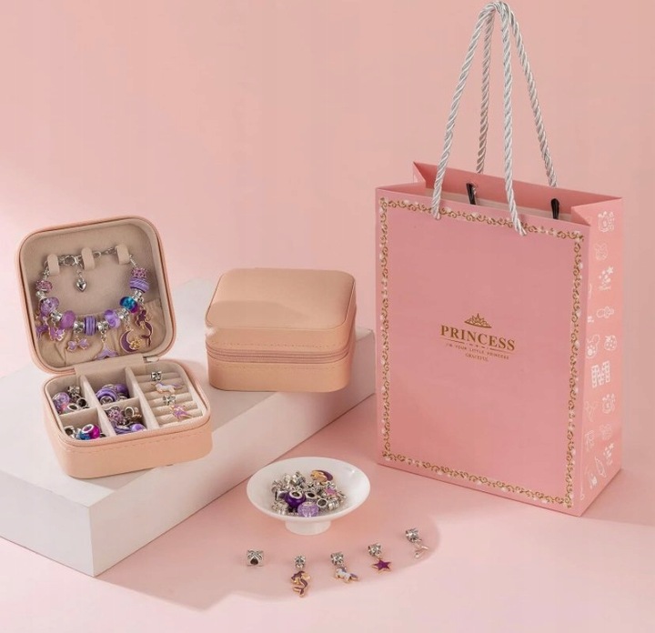 ZESTAW DO ROBIENIA NASZYJNIKÓW BRANSOLETEK KREATYWNY PREZENT DLA DZIECI