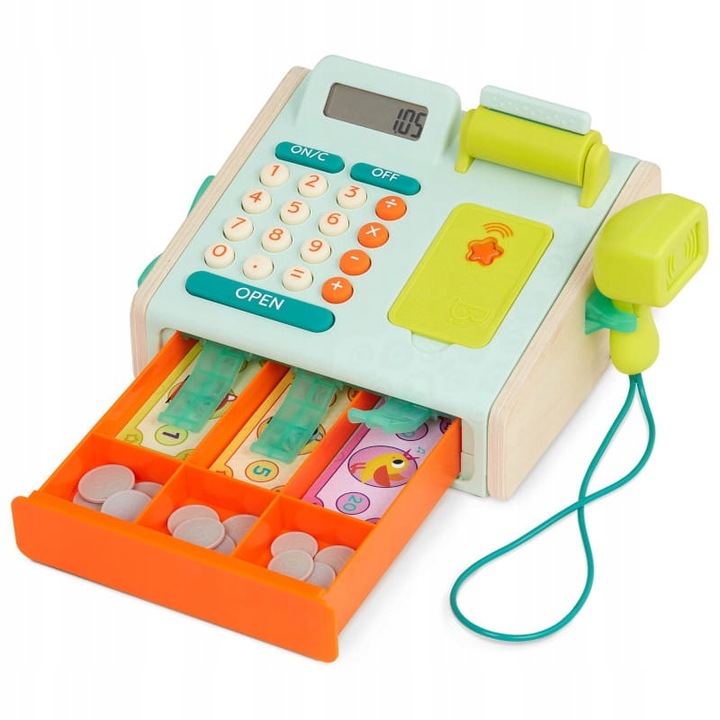 B.TOYS Kasa fiskalna dla dzieci ze skanerem i czytnikiem kart płatniczych