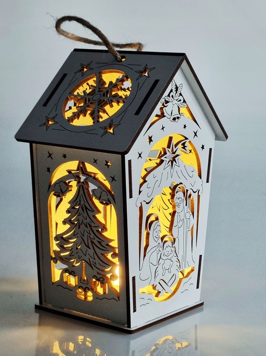 Lampion adwentowy - roraty - led - drewniany