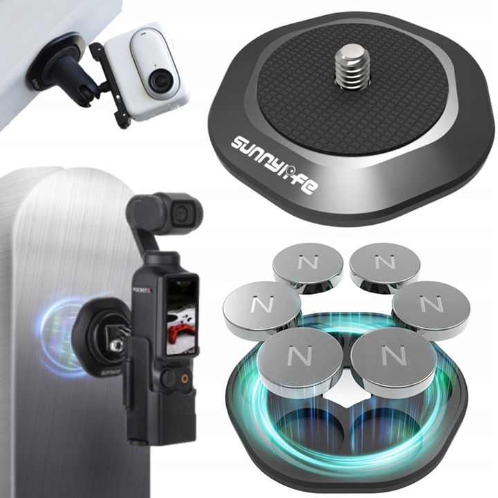 Mocny Uchwyt Magnetyczny Neodymowy Mocowanie Gwint 1/4 do DJI Osmo Pocket 3