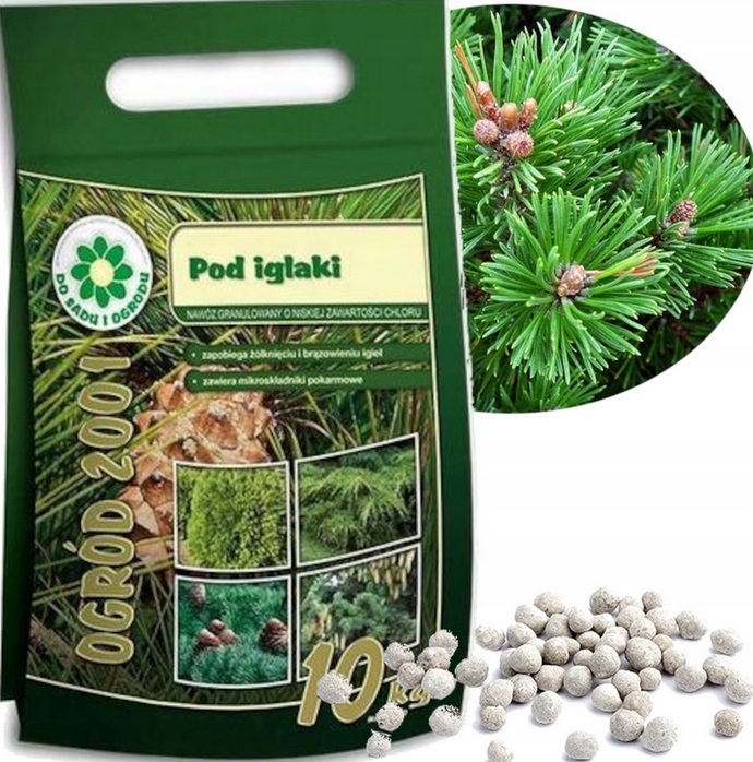 WIOSENNY nawóz do iglaków TUI10 KG SOLIDNY SZTRZAŁ W KOLORZE ZIELONE IGLAKI