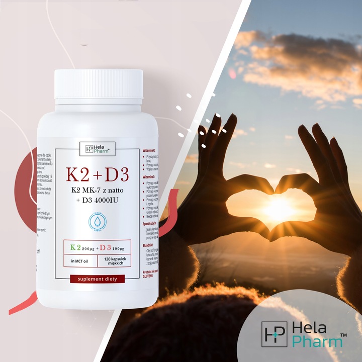 K2 MK-7 200µg+D3 4000IU 100µg w oleju MCT 360 kaps