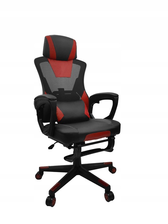 FOTEL GAMINGOWY DLA GRACZA BIUROWY KOMPUTEROWY OBROTOWY PODNÓŻEK KG100 B&R