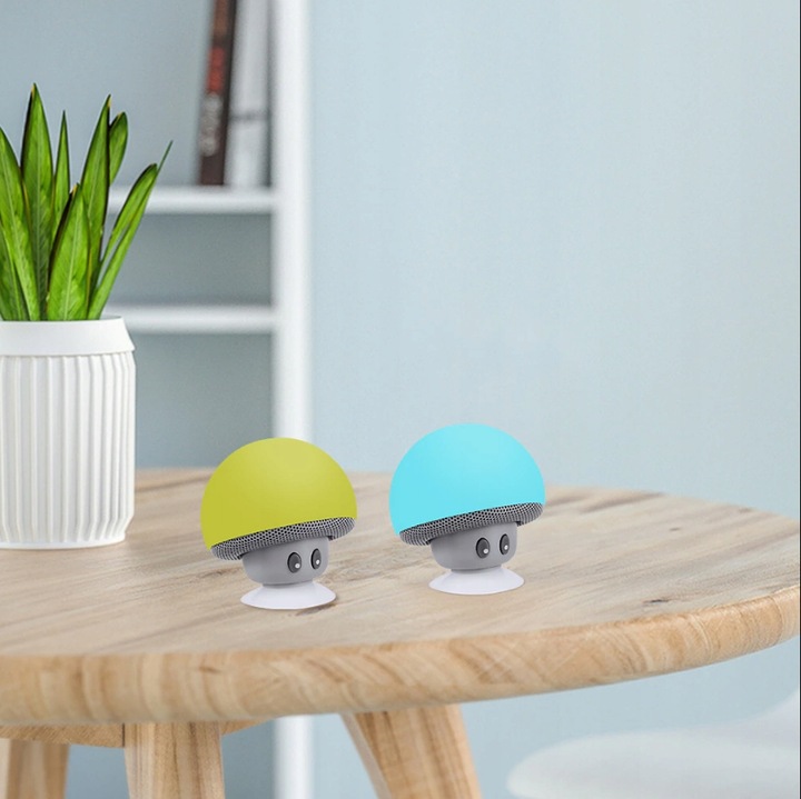 Głośnik Bluetooth Grzybek zielony mały z przyssawką dla dzieci na prezent