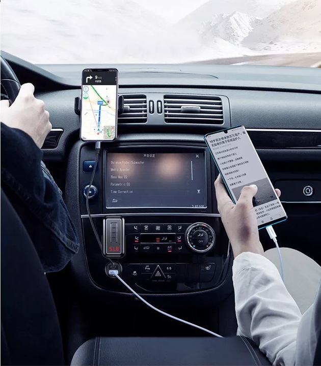 TRANSMITER FM BLUETOOTH ODBIORNIK AUX UNIWERSALNY