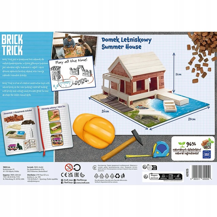 BRICK TRICK DOMEK LETNISKOWY KAMPER KLOCKI CERAMICZNE BUDUJ Z CEGŁY 120 EL